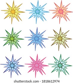 Estrellas coloridas con un patrón impecable. Vector 