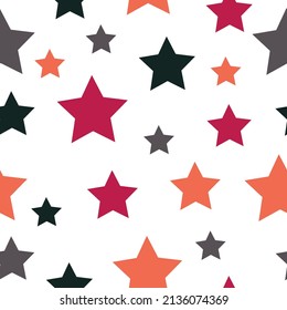 Colorful stars seamless pattern. Vector illustration. Festive Stars Wallpaper.