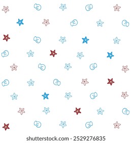 Colorful Stars and Seashell Pattern