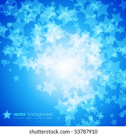 Colorful stars vector background with text