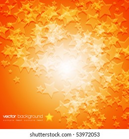 Colorful stars vector background with text