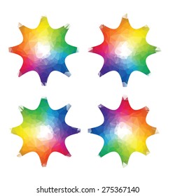 colorful stars, vector spectrum in triangle style