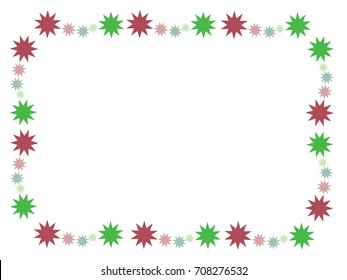Colorful star-shape border in Christmas theme color