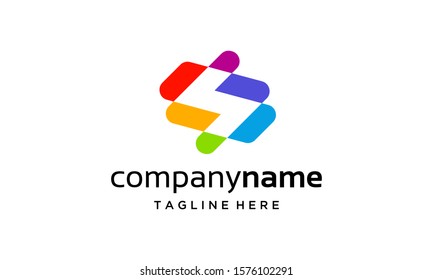 colorful startup creative Initial Letter S Colorful Logo Design Inspiration