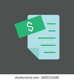 Página de demonstrativo colorida com detalhe de sinal de dólar. Útil para aplicativos ou temas de finanças on-line.