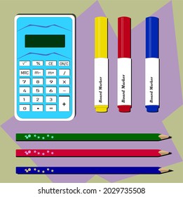 Colorful stationary objects for students
