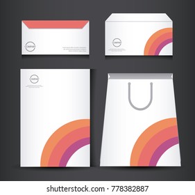 colorful stationery corporate identity template design