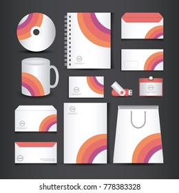 colorful stationery corporate identity template design