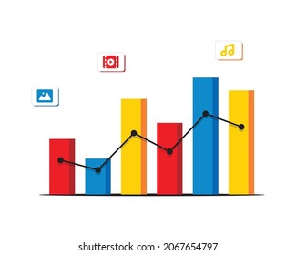 Colorful statistic media design background