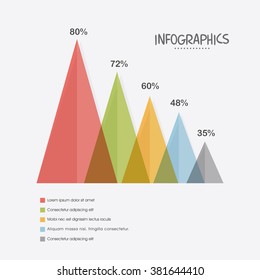 Coloridos elementos estadísticos infográficos sobre el fondo gris para la empresa.