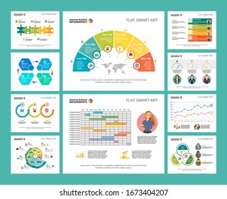 Coloridas estadísticas o conjunto de gráficos infográficos de concepto de trabajo en equipo. Elementos de diseño empresarial para plantillas de diapositivas de presentación. Para informes corporativos, publicidad, diseño de volantes y diseño de afiches.
