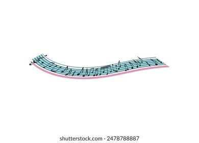 Colorful staves clef with musical notes