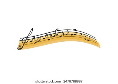 Colorful staves clef with musical notes