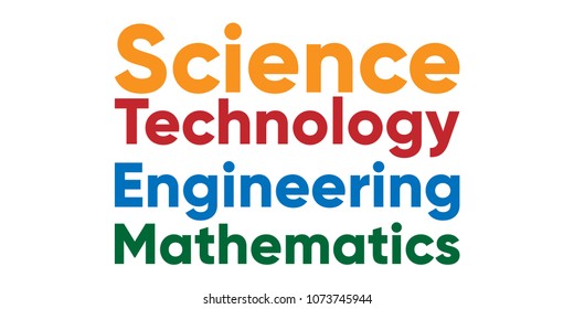 Colorful STEM Typogrophy Logo