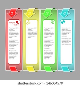 Colorful step by step arrows icon set
