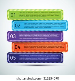 Colorful Step by Step Design. Vector Illustration