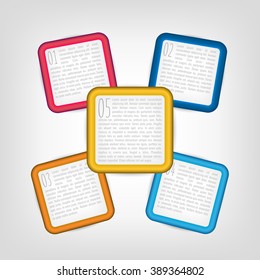 Colorful Step By Step Design. Vector Illustration.