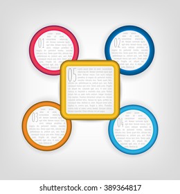 Colorful Step By Step Design. Vector Illustration.