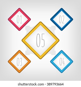 Colorful Step By Step Design. Vector Illustration.