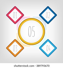 Colorful Step By Step Design. Vector Illustration.