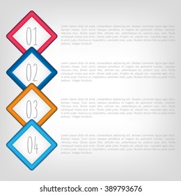 Colorful Step By Step Design. Vector Illustration.