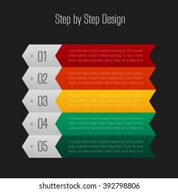 Colorful step by step design. Vector illustration. Step design.