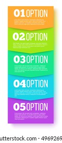 Colorful Step by Step Infographic Design. Simple Background with Numbers and Text. Workflow Layout, Learning Diagram, Chart, Number Options, Web Design. Vector Illustration