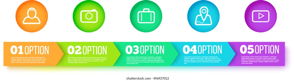 Colorful Step by Step Infographic Design. Simple Background with Numbers and Text. Workflow Layout, Learning Diagram, Chart, Number Options, Web Design. Vector Illustration
