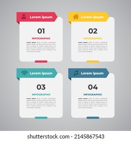 Colorful step by step infographic template. Vector illustration.