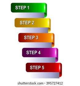 Colorful Step by Step Vector Design. Graphic Banner