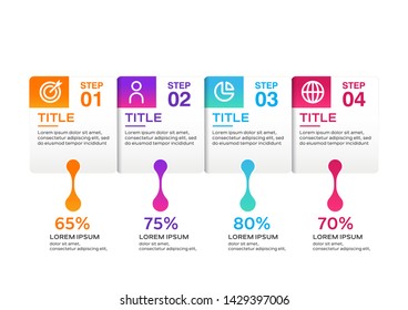 Colorful step infographic template. Business concept with 4 options, steps or processes