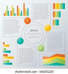 Colorful Steps Infographics Elements. Vector Illustration.