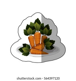 colorful sticker of carrots vegetable