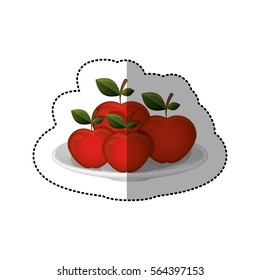 colorful sticker of set collection apples fruit