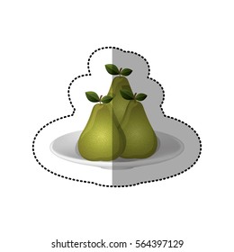 colorful sticker of set collection pears fruit