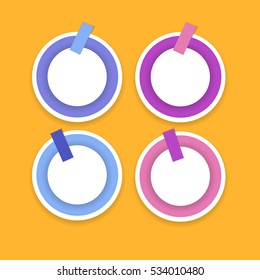 Colorful Sticker Set Infographic Business Collection Copy Space Vector Illustration