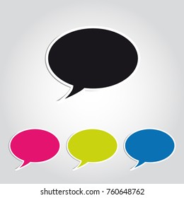 Colorful sticker speech bubbles