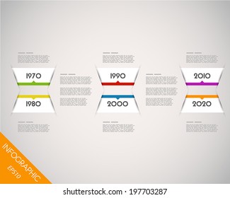 colorful stickers with arrow and icons. infographic concept.