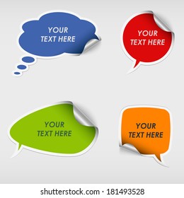 Colorful stickers dialog bubble template