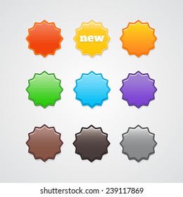 Colorful stickers. Variation of colorful stickers.
