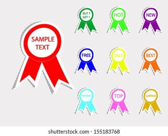 Colorful stickers vector.