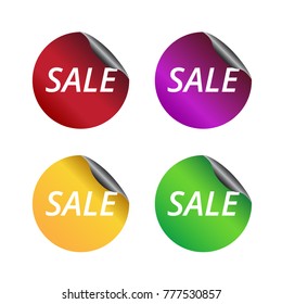 Colorful stickers vector for web, shops.