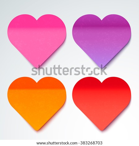 colorful sticky note heart shape vector stock vector royalty free