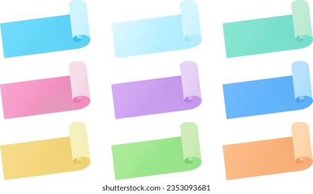 Colorful sticky note illustration flipping