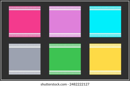 Colorful sticky note page collection bookmark paper set blank 90's color empty document notepad