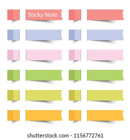 Colorful sticky note. Sticky reminder notes with shadow,Vector illustration.