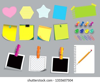 Colorful Sticky Note Ripped Paper Using Stock Vector (Royalty Free ...