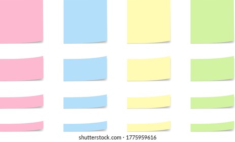 Colorful sticky note variation set