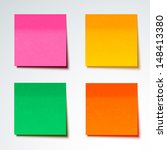 Colorful sticky note, vector illustration.