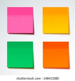 Colorful sticky note, vector illustration.